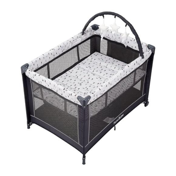 Babe Portable Playard,Sturdy Play Yard with Padded Mat and Toy bar - Picture 5 of 7